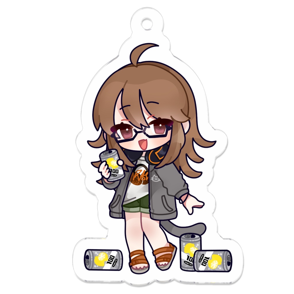 アクリルキーホルダー(コーティングあり)　へべれけリトさん