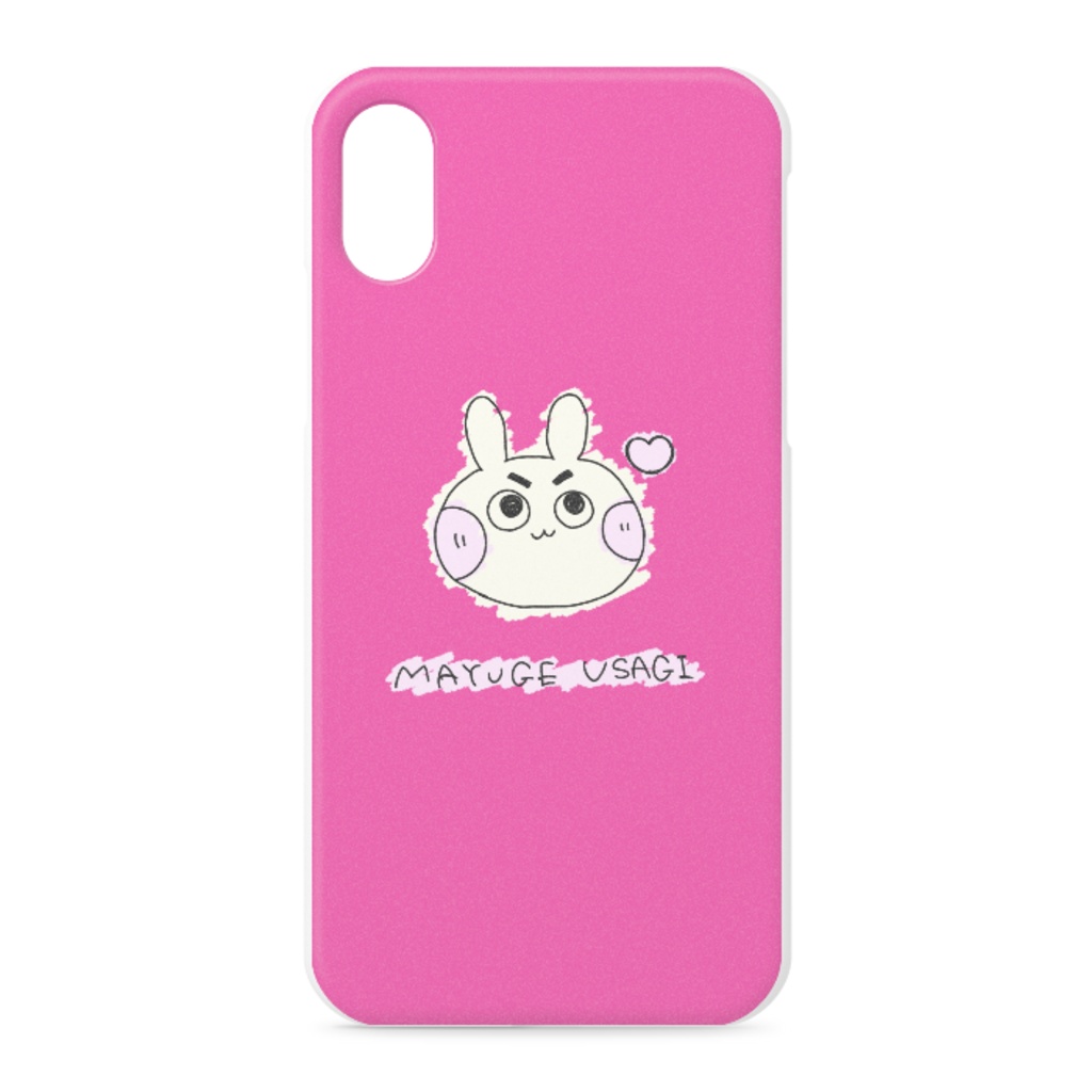 MAYUGEUSAGI. iPhoneケース ビビットピンク