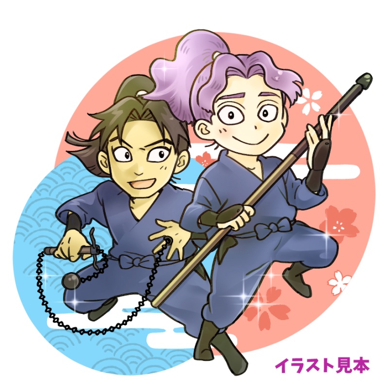 若王寺＆桜木アクリルキーホルダー